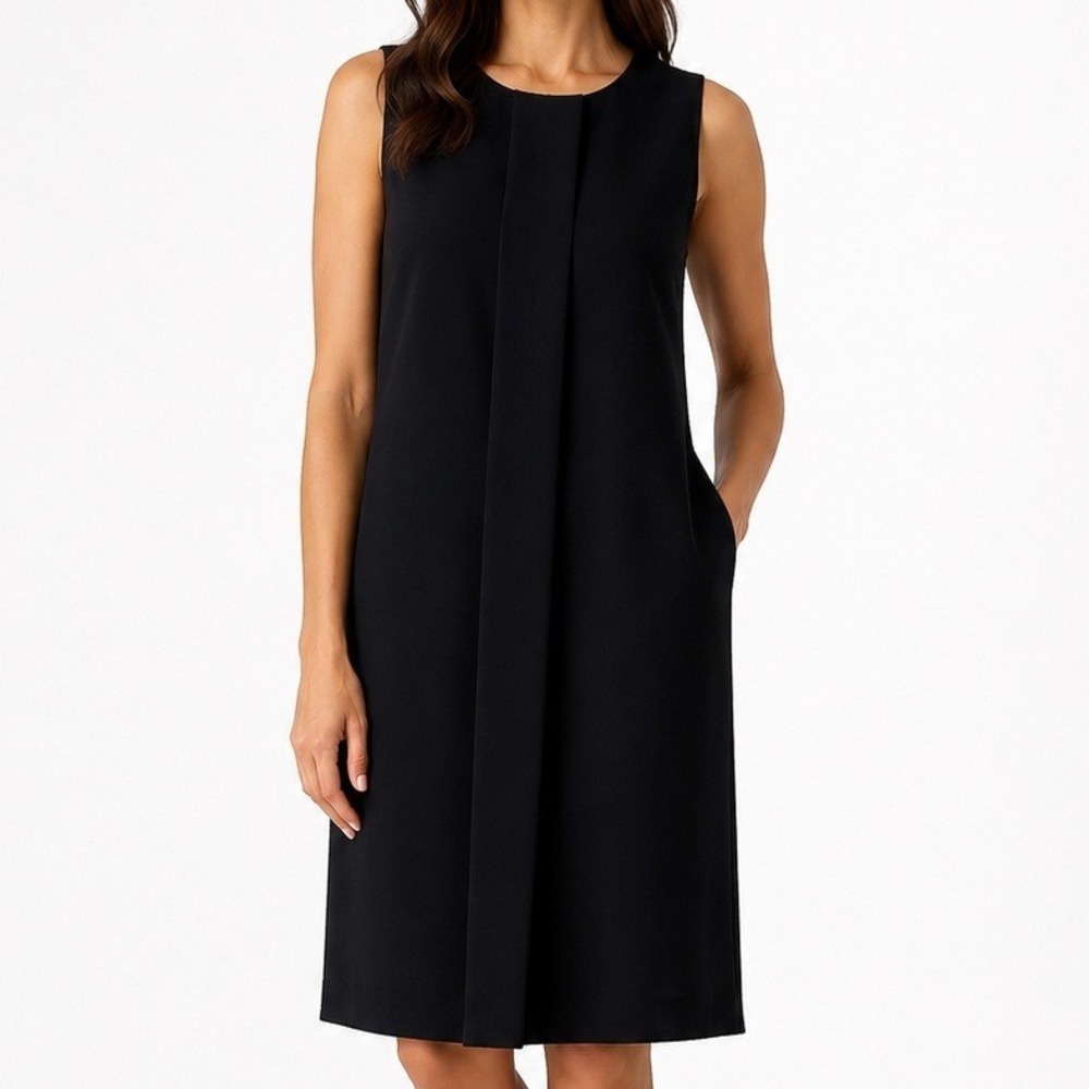 Alfani Plum Line Deep Black Minimalist Sleeveless Shift Dress Size 8 NWT
